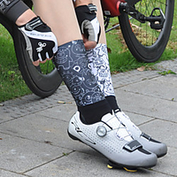 Socks Cycling Socks Bike / Cycling Breathable Soft Comfortable 1 Pair Graphic Geometic Cotton BlueOrange BlueYellow RedBlue One-Size / Stretchy miniinthebox