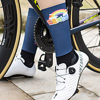 Socks Cycling Socks Bike / Cycling Breathable Soft Comfortable 1 Pair Rainbow Cotton Black / Yellow Pink Green One-Size / Stretchy miniinthebox