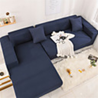 Sofa Cover Couch Cover Furniture Protector Solid Color Soft Stretch Sofa Slipcover Super Strechable Cover Fit for Armchair/ Loveseat/ Three Seater/ Four Seater/ L Shape Sofa Easy to Install Care (F
