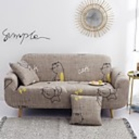 Sofa Cover Couch Cover Furniture Protector Solid Color Soft Stretch Sofa Slipcover Super Strechable Cover Fit for Armchair/ Loveseat/ Three Seater/ Four Seater/ L Shape Sofa Easy to Install Care (F