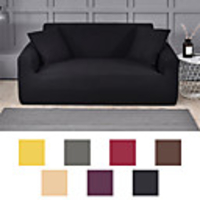 Sofa Cover Couch Cover Furniture Protector Solid Color Soft Stretch Sofa Slipcover Super Strechable Cover Fit for Armchair/ Loveseat/ Three Seater/ Four Seater/ L Shape Sofa Easy to Install Care (F