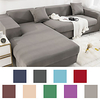 Sofa Cover Couch Cover Furniture Protector Solid Color Soft Stretch Sofa Slipcover Super Strechable Cover Fit for Armchair/ Loveseat/ Three Seater/ Four Seater/ L Shape Sofa Easy to Install Care (F