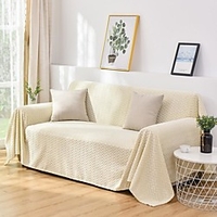 Sofa Cover Embossing/Plush Wheat Ear Pattern Sofa Blanket/Fit for 1-4 Cushion Couch and L Shape SofaEasy to Install miniinthebox