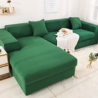 Sofa Cover L - Shaped Sofa/Armchair/Loveseat/3 Seater/4 Seater Stretch Solid Color/Classic/Contemporary Yarn Dyed Slipcovers Non-Slip Dustproof Furniture Protector And Super Soft Sectional miniinthebox