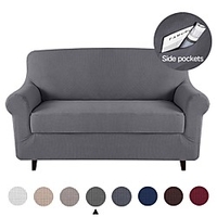 Sofa Cover Solid Colored Flocking Polyester / Cotton Slipcovers