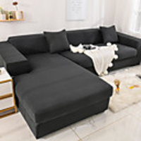 Sofa Cover Stretch Cheap Couch Cover 1 Piece Gray Soft Durable Slipcovers Spandex Jacquard Fabric Washable Furniture Protector Armchair Loveseat L-shape