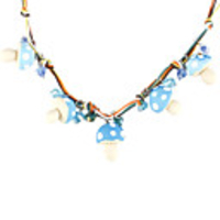 Soft Ceramic Colorful Mushroom Necklace