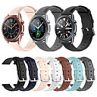 Soft Leather Watch Band for Samsung Galaxy Watch 3 45mm 41mm / Galaxy Active 2 40mm 44mm / Galaxy Watch 46mm 42mm / Gear S3 Classic Frontier / Gear Sport / Gear S2 Classic Bracelet Wrist Strap