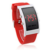 Soft Silicone Wristband Red LED Wrist Watch - Red