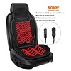 Sojoy 12V 45W max Heated Seat Cushion Made with Super Soft Velour Providing a Fast Warming Controller and Equipped with a 45 Minutes Heating Timer for a Safety Operation. Color Black 1PCS