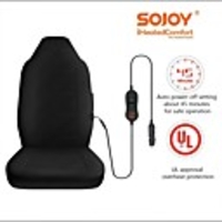 Sojoy Universal 12V 45W max Heated Smart Multifunctional Heated Seat Cover 45 Minute Heating Timing Function for Car and RV Black 1PCS