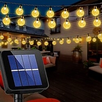 Solar Globe String Lights Outdoor 10M 50LEDs Wedding Decoration Crystal Ball Patio Lights with 8 Modes Waterproof for Garden Lawn Party Wedding Patio Courtyard Decorations miniinthebox