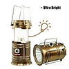 solar led camping lantern,  rechargeable camping lamp with foldaway handle,  ultra bright collapsible outdoor flashlight for backpacking,  hiking,  fishing and emergencies (brown)
