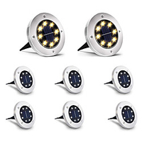 Solar Lights Tiktok LED Outdoor Garden Disk Lights Waterproof In-Ground Landscape Lighting for Lawn Patio Pathway Yard Deck Walkway Flood Light miniinthebox