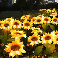 Solar Power Garden Outdoor Lawn Lights Artificial Outdoor Waterproof Sets Plants Sunflower Lawn Light Stake Lamp for Courtyard Patio Garden Outdoor Landscape Path Decoration Lighting IP65 miniinthebox