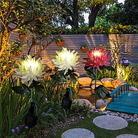 Solar Power Garden Outdoor Lawn Lights Outdoor Waterproof Artificial Plants Sets Chrysanthemum Lawn Light Stake Lamp for Courtyard Patio Garden Outdoor Landscape Path Decoration Lighting IP65 miniinthebox