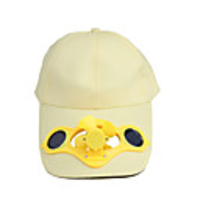 Solar Power Hat Cap Cooling Cool Fan - Yellow