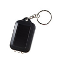 Solar Power Self-Recharge 3-LED 2-Mode Flashlight Keychain (Black)