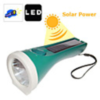 Solar Power Super Bright LED Flashlight with Compass and Mobile Phone Charging Output