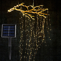 Solar Power Vines Branch LED String Light Set 2M x 10 Branch 200LED Outdoor Waterproof Garden Fence Tree LED Flexible String Fairy Branch Light Yard Garland Patio Decoration Lighting miniinthebox