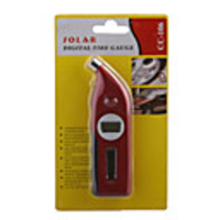 Solar Powered Digital Tire Pressure Gauge with Depth Measurer and Flashlight