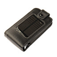Solar Powered Leather Case for Apple iPhone 3G/3GS