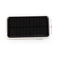 Solar Powered Rechargeable 2600mAh Portable Power Pack with 6-LED Flashlight Red Laser (Yellow)