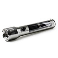 Solar Powered Stainless Steel LED Flashlight with AC and Car Charger