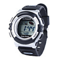 Solar Powered Waterproof EL Digital Stopwatch Sport Wristwatch