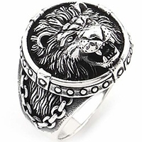 solid 925 sterling silver - mens large lion ring - sizes 7-13 lion of judah ring (9)