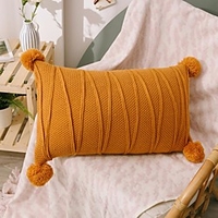Solid Colored Geometry Knitting Long Waist pillowcase Living Room Bedroom Sofa Cushion Cover Modern Sample Room Cushion Cover