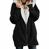 solid oversized zip down hooded coat cardigans for womens winter soft fleece outwear with pocket outdoor black miniinthebox