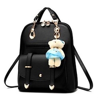 Solid School Backpack Bookbag for Student Girls Women Multi-function Wear-Resistant Water Resistant PU School Bag Satchel 16 inch miniinthebox