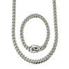 solid silver finish stainless steel 10mm thick miami cuban link chain box clasp lock (chain 18