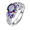 solitaire engagement rings with solid 925 sterling silver round cut cubic zirconia size 5.5