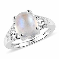 solitaire ring 925 sterling silver oval rainbow moonstone solitaire ring fashion women jewelry for gift size 11