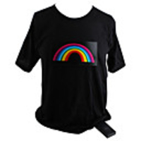 Sound and Music Activated EL Visualizer Rainbow T-shirt (4 AAA)