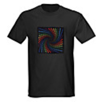 Sound and Music Activated Spectrum VU Meter EL Visualizer LED T-shirt (4 AAA)