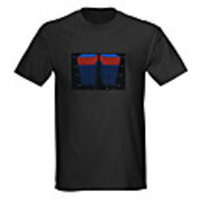 Sound and Music Activated Spectrum VU Meter EL Visualizer LED T-shirt (4 AAA)