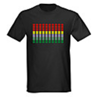 Sound and Music Activated Spectrum VU Meter EL Visualizer LED T-shirt (4 AAA)