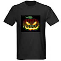 Sound and Music Activated Spectrum VU Meter EL Visualizer LED T-shirt (4 AAA)