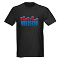 Sound and Music Activated Spectrum VU Meter EL Visualizer LED T-shirt (4 AAA)