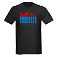 Sound and Music Activated Spectrum VU Meter EL Visualizer LED T-shirt (4 AAA)