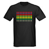 Sound and Music Activated Spectrum VU Meter EL Visualizer LED T-shirt (4 AAA)