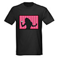 Sound and Music Activated Spectrum VU Meter EL Visualizer LED T-shirt (4 AAA)
