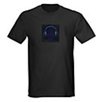 Sound and Music Activated Spectrum VU Meter EL Visualizer LED T-shirt (4 AAA)