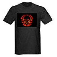 Sound and Music Activated Spectrum VU Meter EL Visualizer LED T-shirt (4 AAA)
