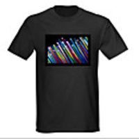 Sound and Music Activated Spectrum VU Meter EL Visualizer LED T-shirt (4 AAA)