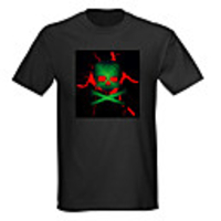 Sound and Music Activated Spectrum VU Meter EL Visualizer LED T-shirt (4 AAA)