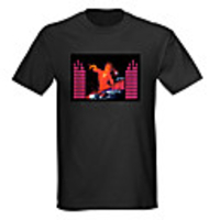 Sound and Music Activated Spectrum VU Meter EL Visualizer LED T-shirt (4 AAA)